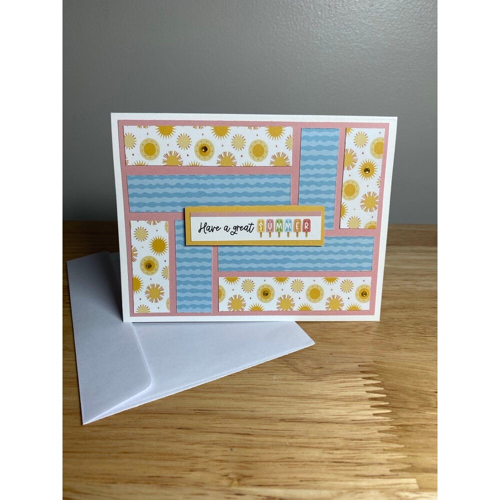 Handmade Summer Blank Greeting Card A2 & Envelope